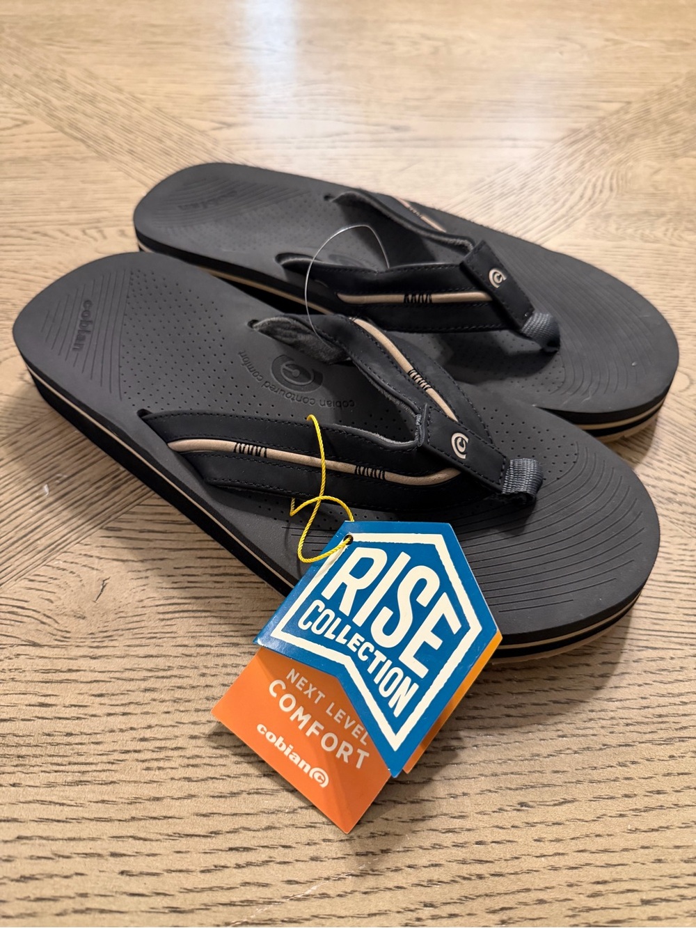 COBIAN Men's Ponto Rise Black Sandals (PTR24-001)